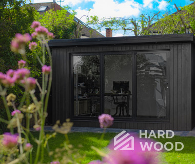 Черная беседка с окнами и дверью №59 - фото 1698