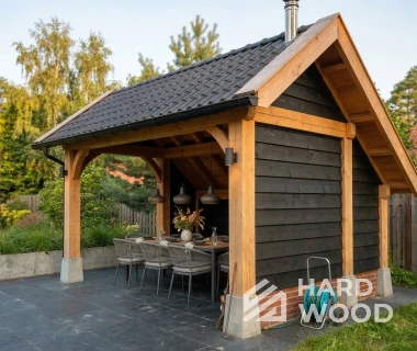 Навес двухскатный для барбекю №111 - фото 2236